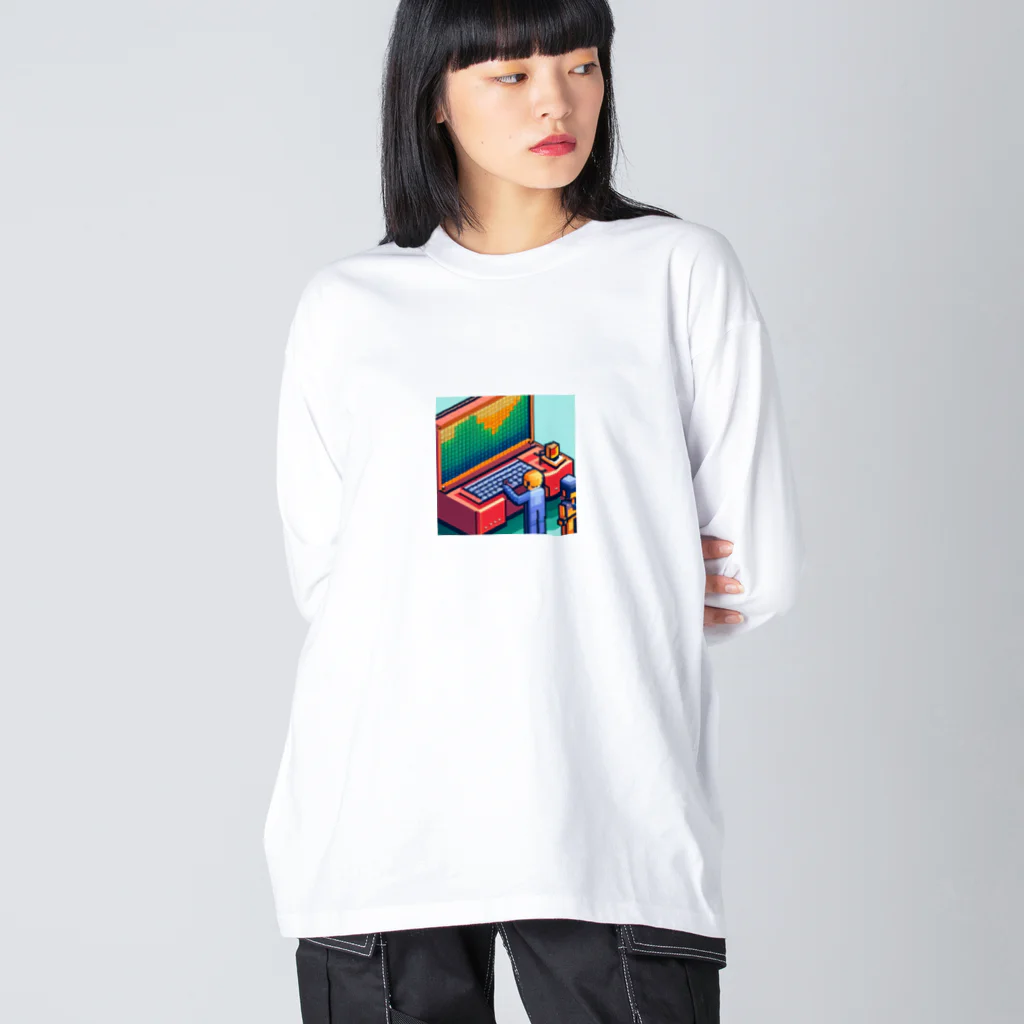 yorozuya4628のドットエンジニア ミニフィグ Big Long Sleeve T-Shirt