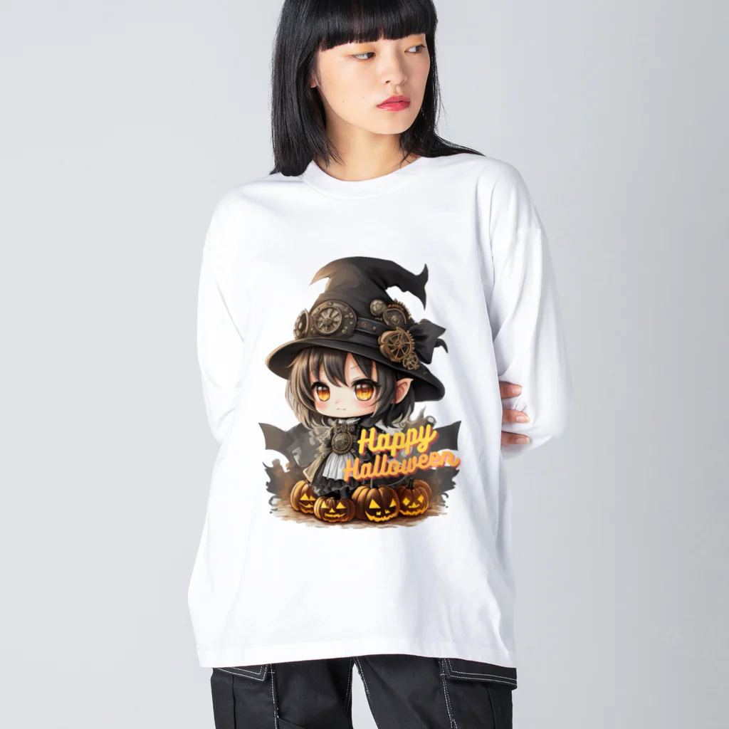 Design_Factory-Lのスチームパンク Girlハロウィンスタイル ビッグシルエットロングスリーブTシャツ