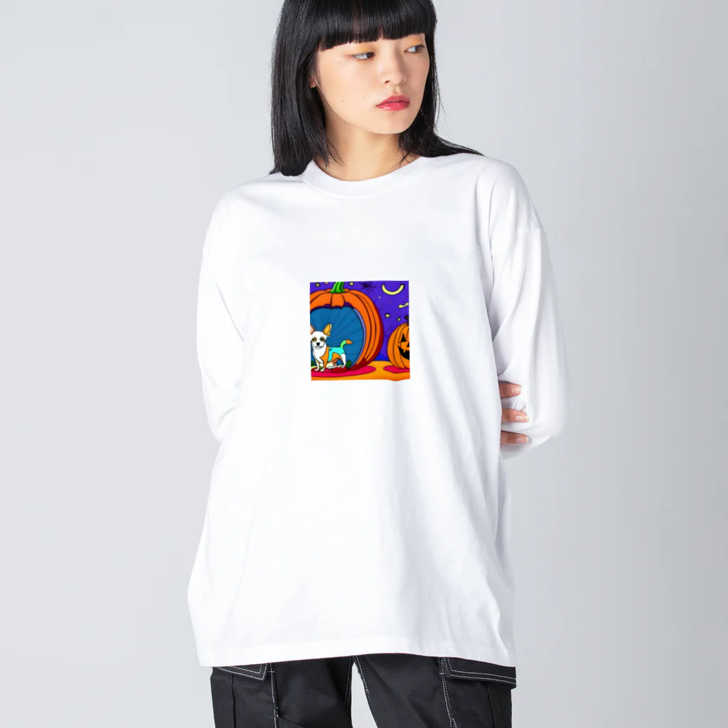 チワワ愛好家ショップのカボチャの秘密！中にはチワワが隠れている Big Long Sleeve T-Shirt