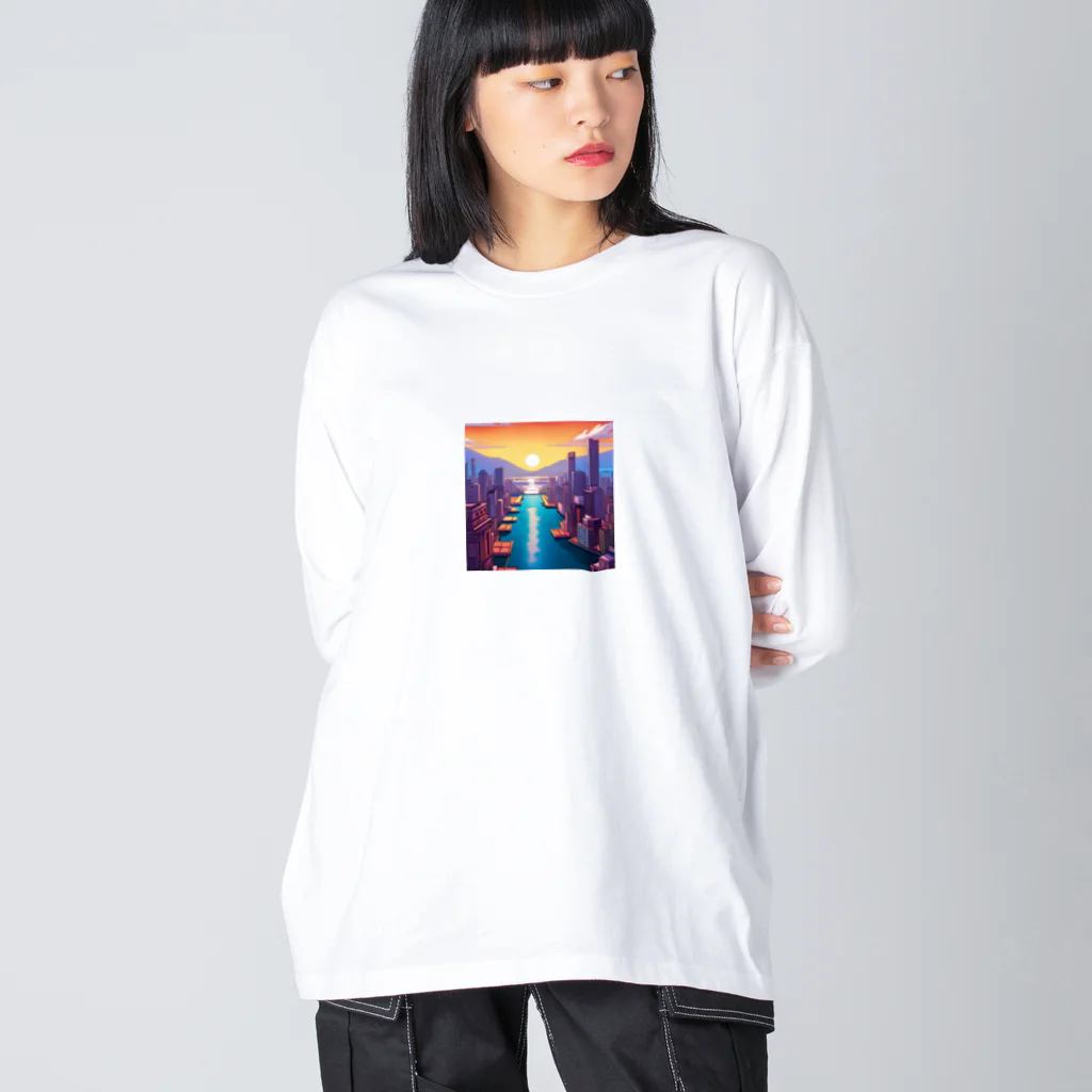 pixel-martの夕日 Big Long Sleeve T-Shirt