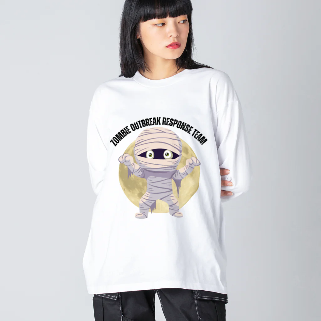 aidhiのハロウィン　かわいいミイラデザインス ビッグシルエットロングスリーブTシャツ