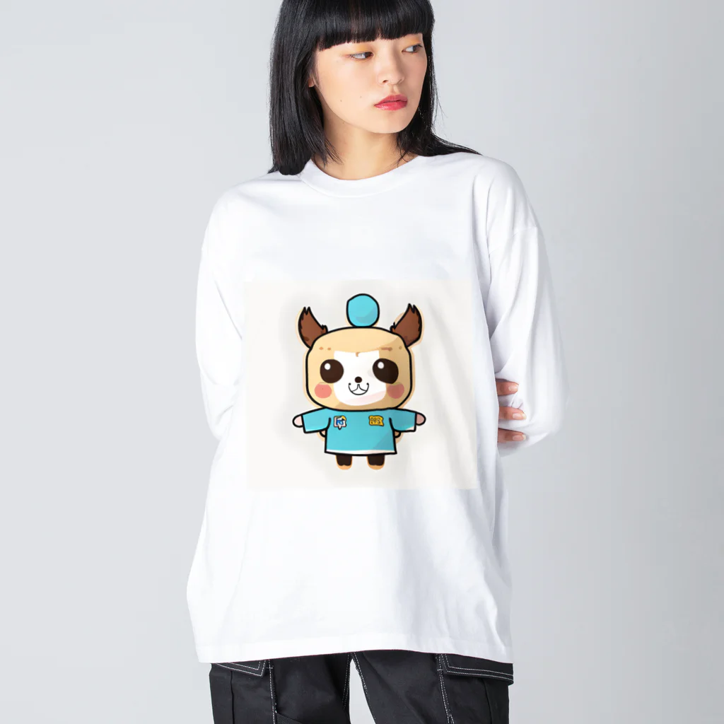 tamagonokoのカンフードッグくん ビッグシルエットロングスリーブTシャツ