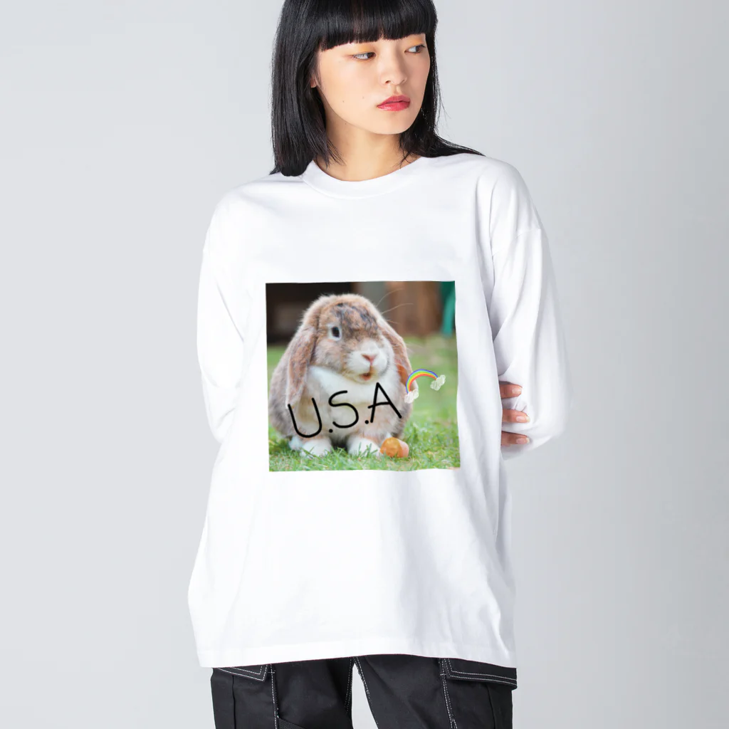 HANIのウサギデザイン Big Long Sleeve T-Shirt