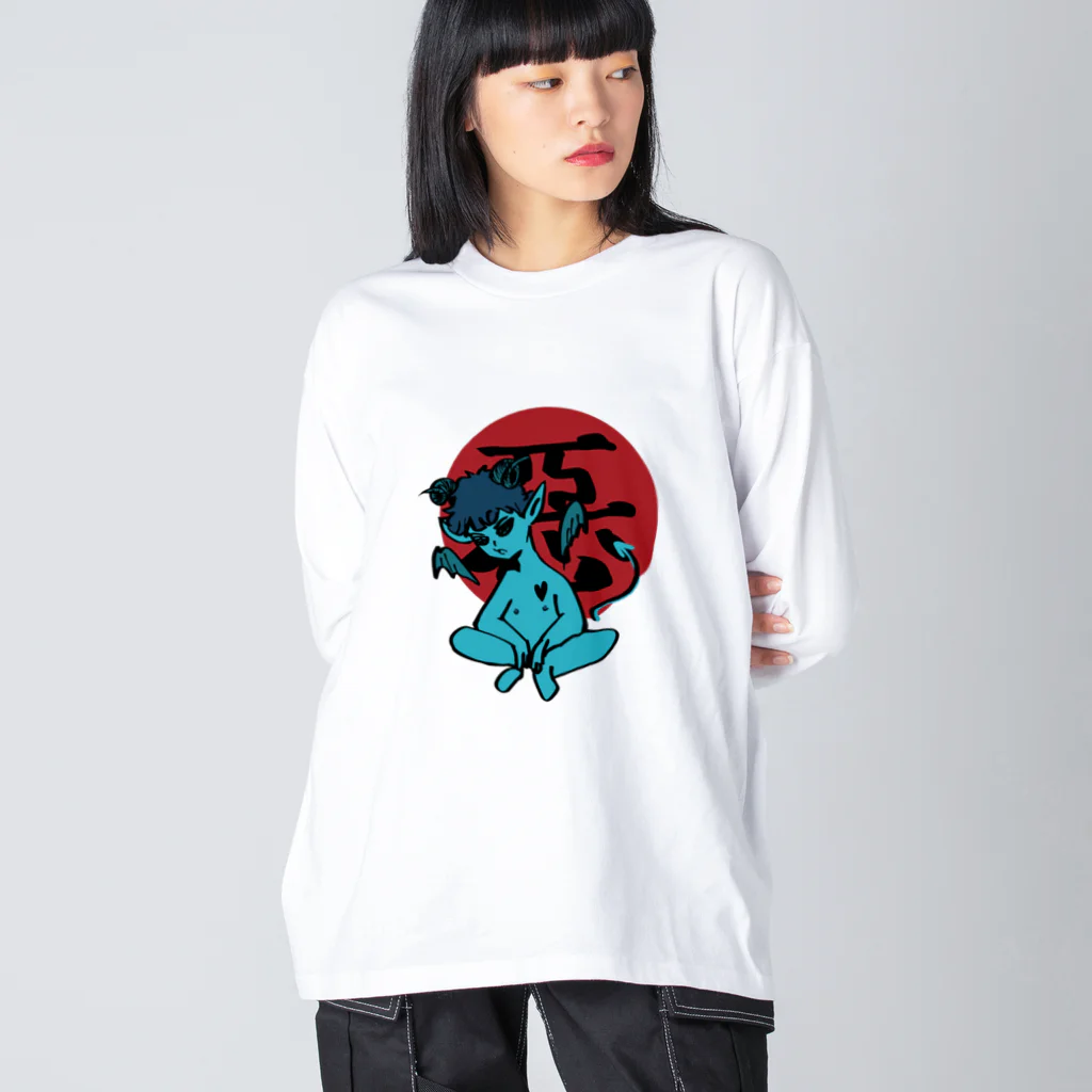 JINPIN (仁品)の悪の子しょぼーん Big Long Sleeve T-Shirt