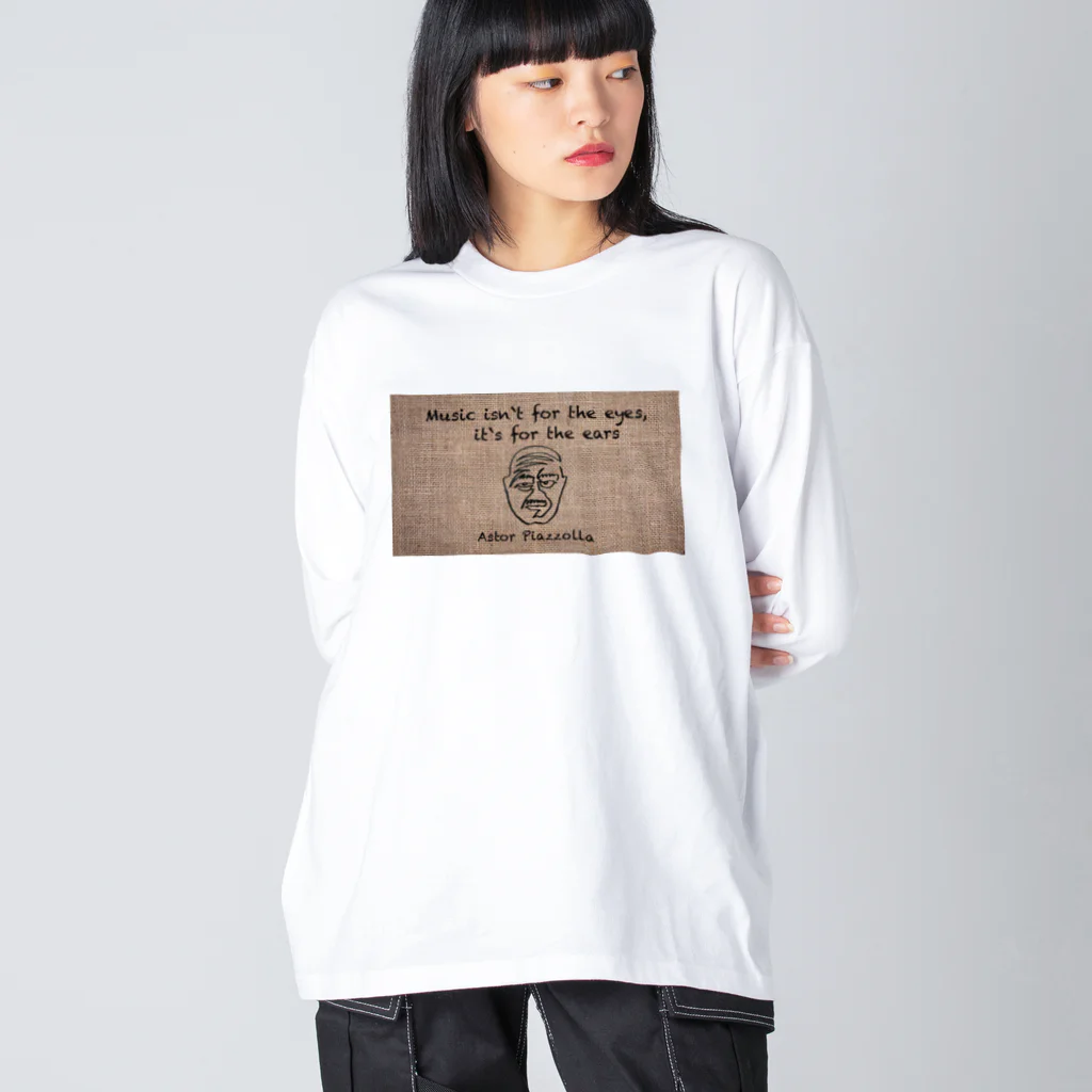 KuMu-music Shopのひとふでピアソラ氏 Big Long Sleeve T-Shirt