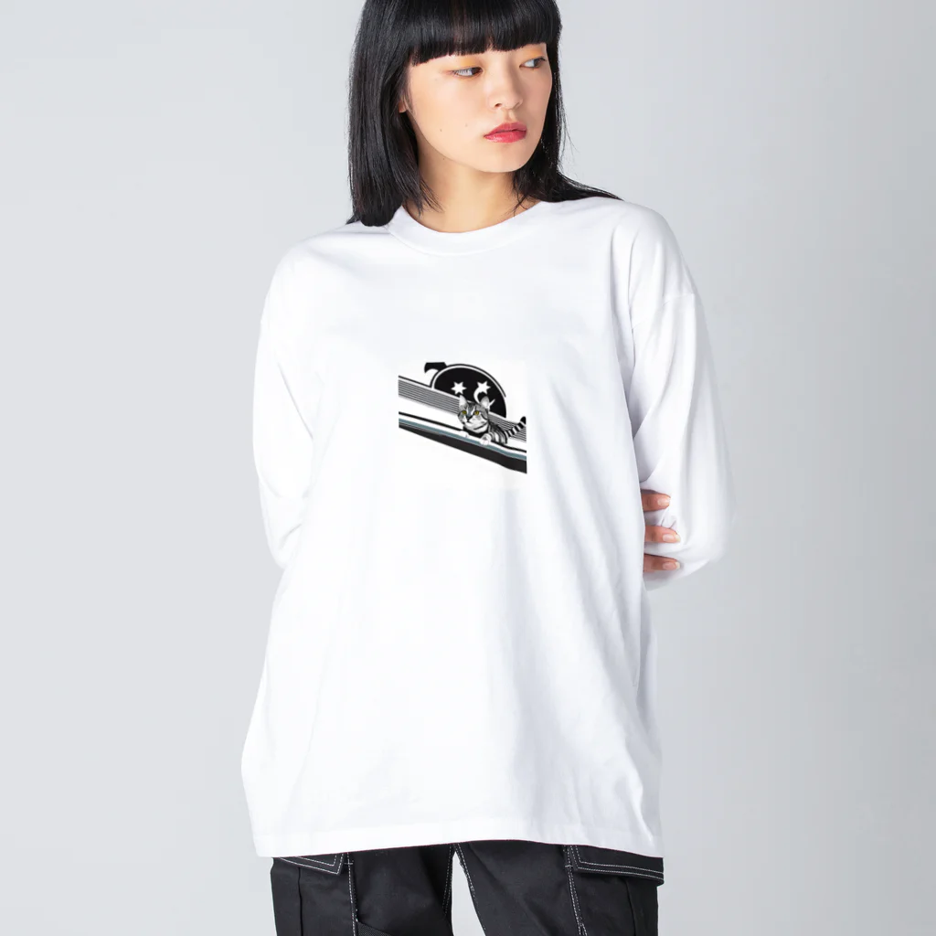 チェリオの滑り台をすべる猫 Big Long Sleeve T-Shirt