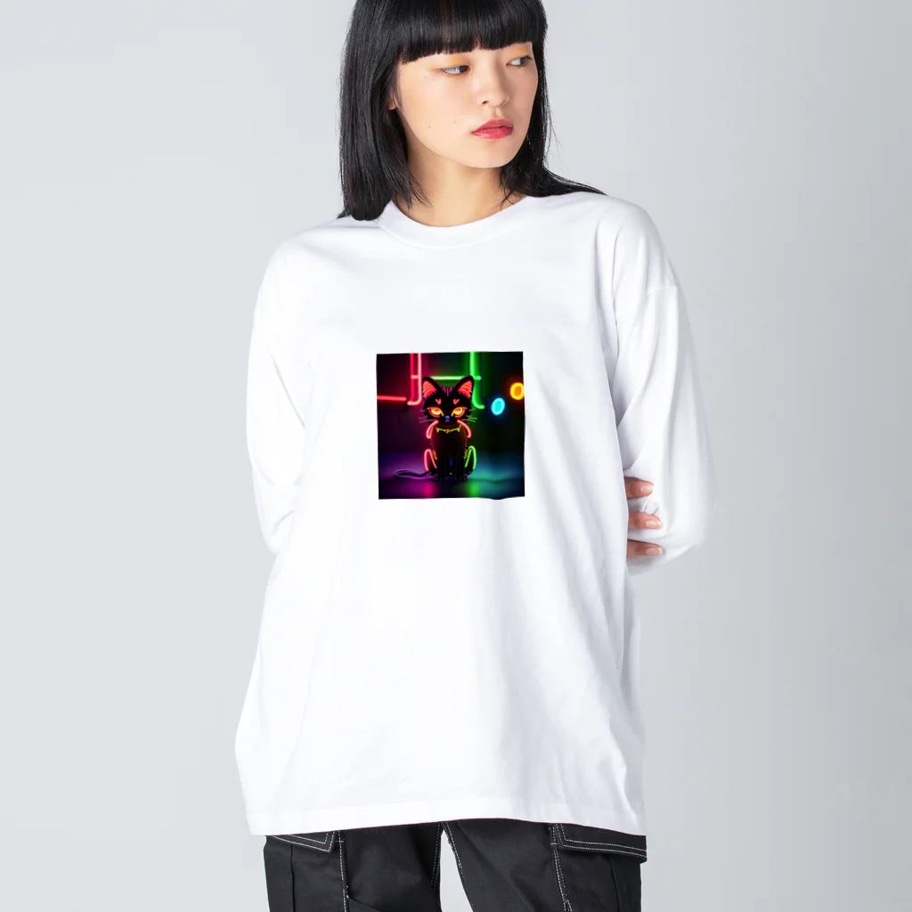 はなびのネオンのねこちゃん Big Long Sleeve T-Shirt