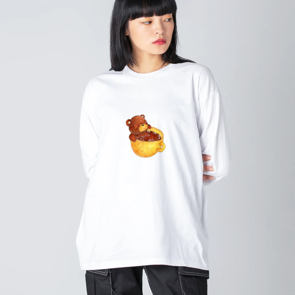 satoayaのアニマルカフェのドリンクマ　コーヒー Big Long Sleeve T-Shirt