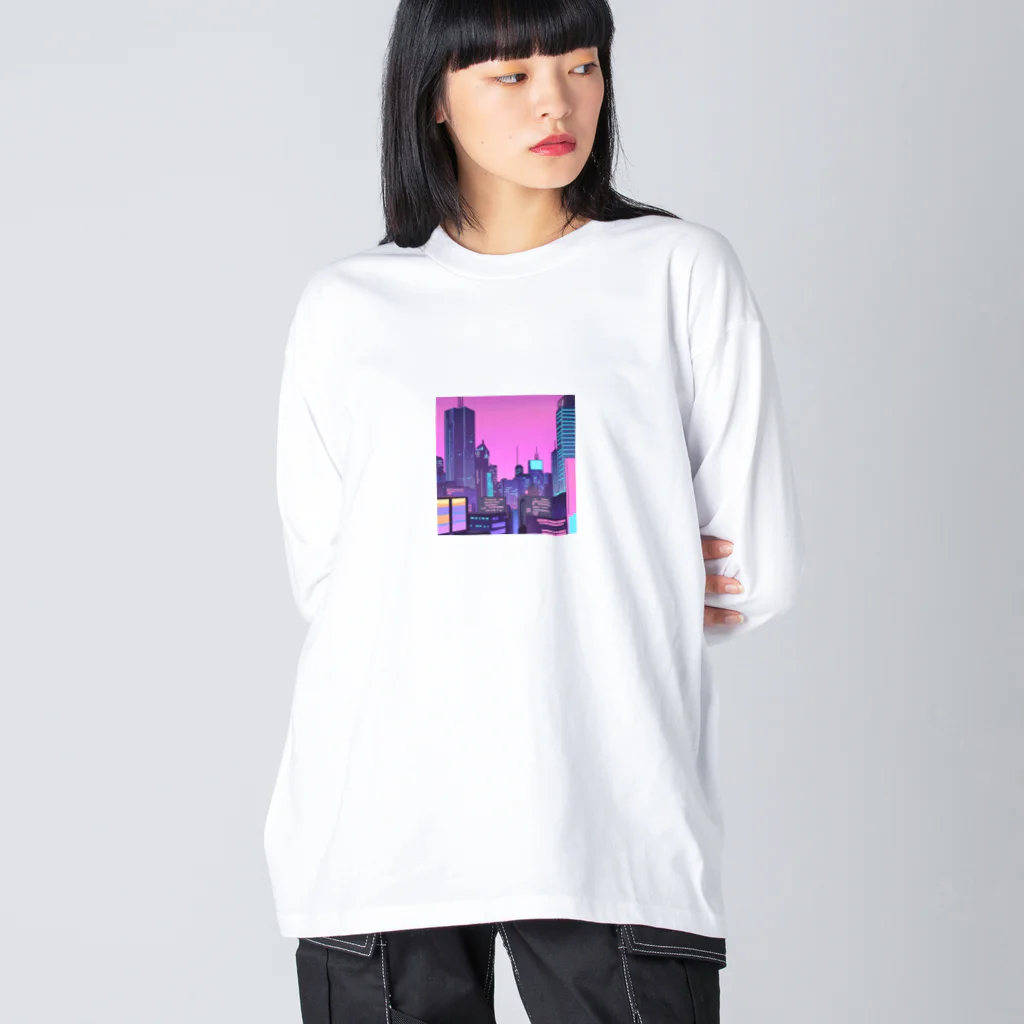 LEONのネオンな街並み Big Long Sleeve T-Shirt