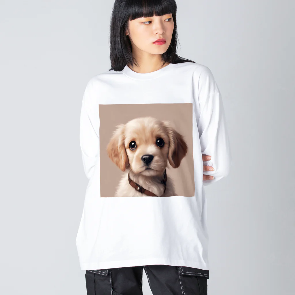 kunkun1048のめちゃカワ犬 ビッグシルエットロングスリーブTシャツ