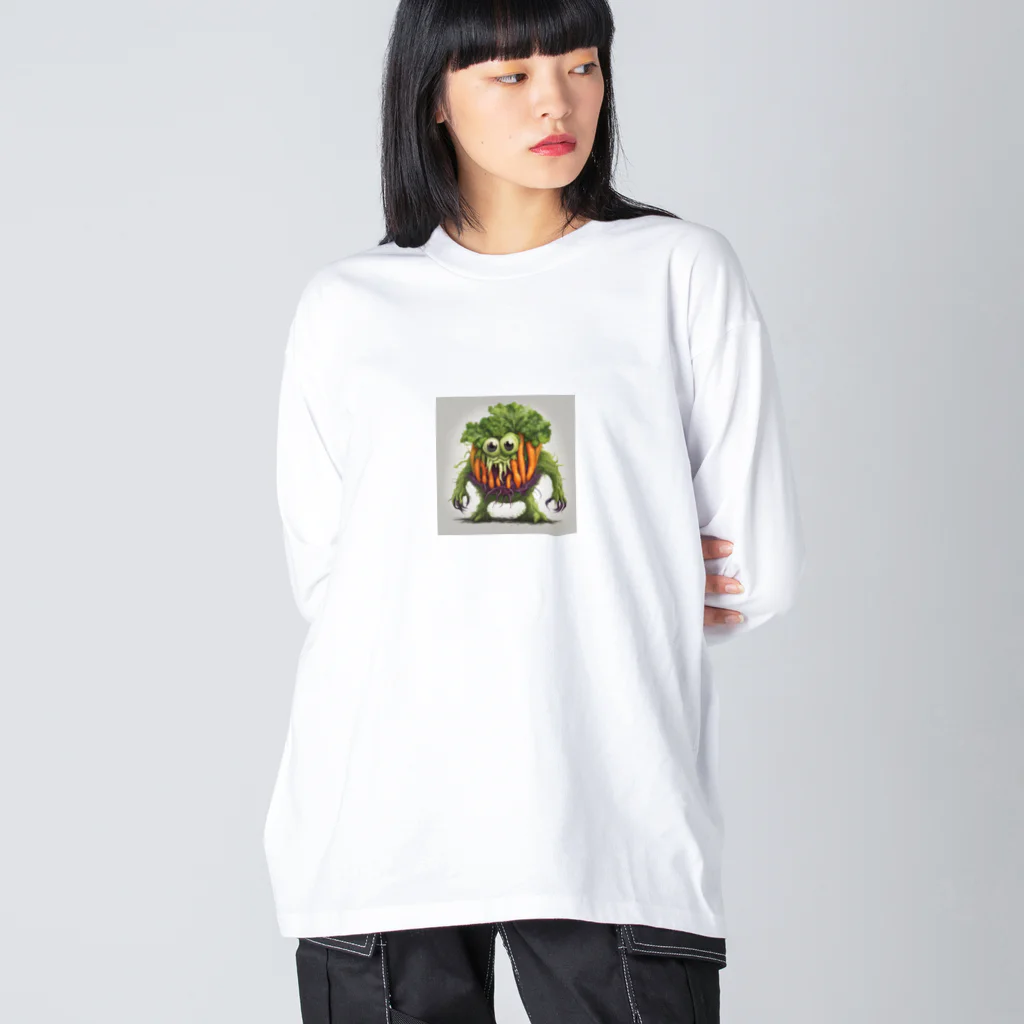 yasu_zatoの野菜の怪物 ビッグシルエットロングスリーブTシャツ
