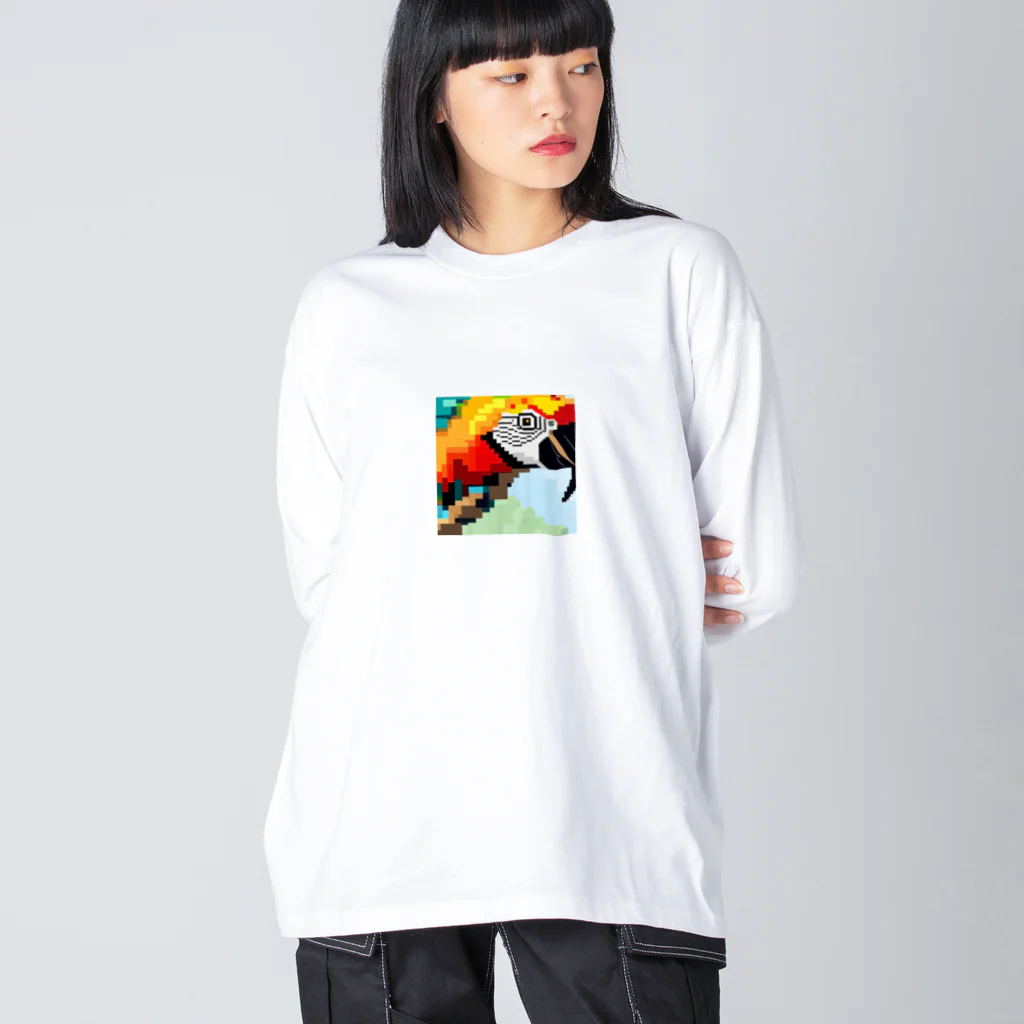 good★holidayのドット絵のオウム ビッグシルエットロングスリーブTシャツ