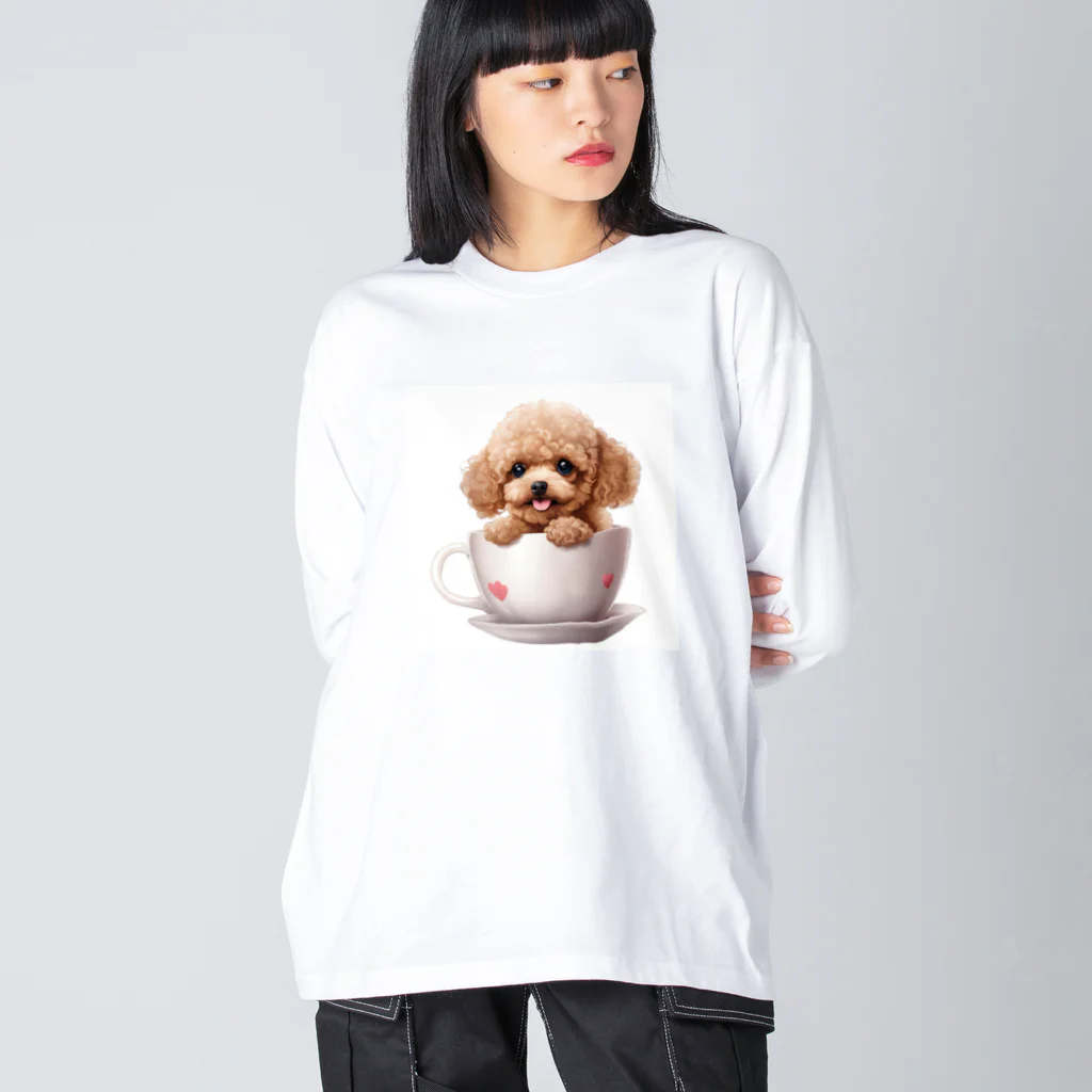 Tiny Cute Crittersのちっちゃいプードル ビッグシルエットロングスリーブTシャツ