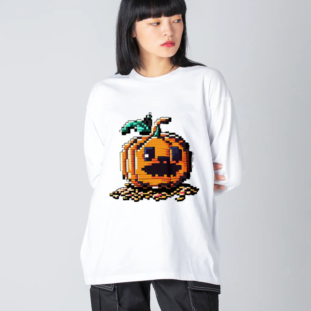 朱音琴音のドット絵のハロウィンかぼちゃのおばけ Big Long Sleeve T-Shirt