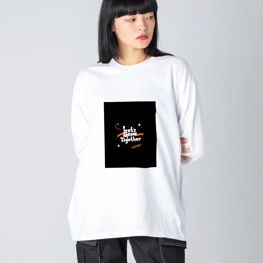 yusaki55maikingのアブストラクトタイポグラフィ Tシャツ Big Long Sleeve T-Shirt