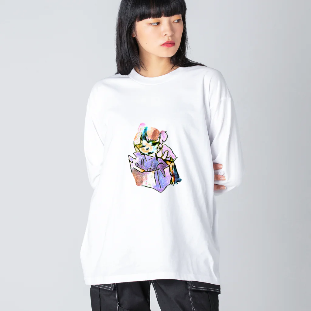 🍩tarojiro(たろじろ) shop🍩の飼いたいけど飼えない Big Long Sleeve T-Shirt