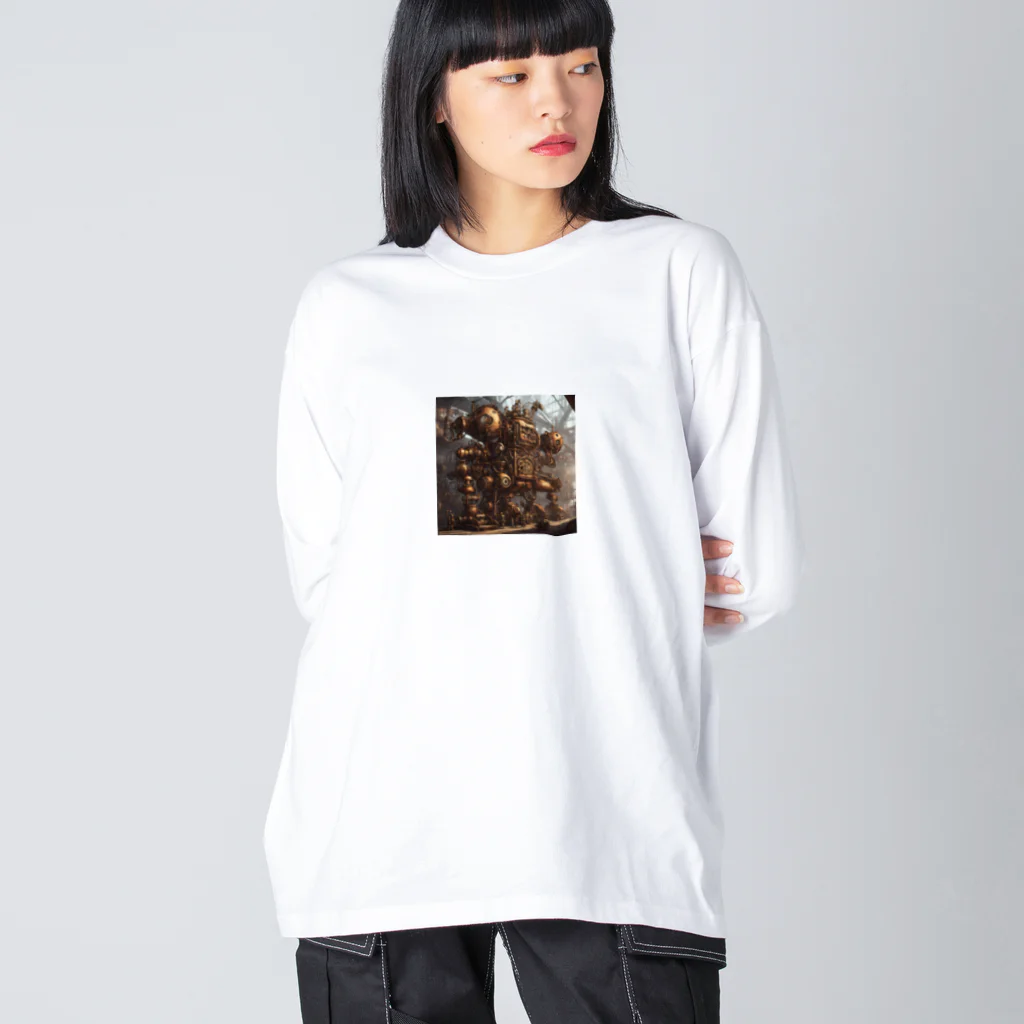 OnePartyのスチームパンクのロボット工場 Big Long Sleeve T-Shirt