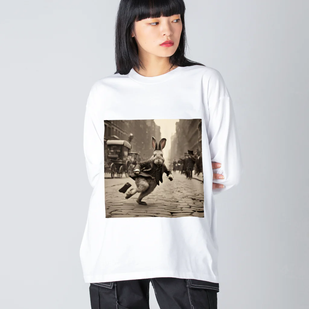 ルノルノの19世紀紳士ウサギ Big Long Sleeve T-Shirt