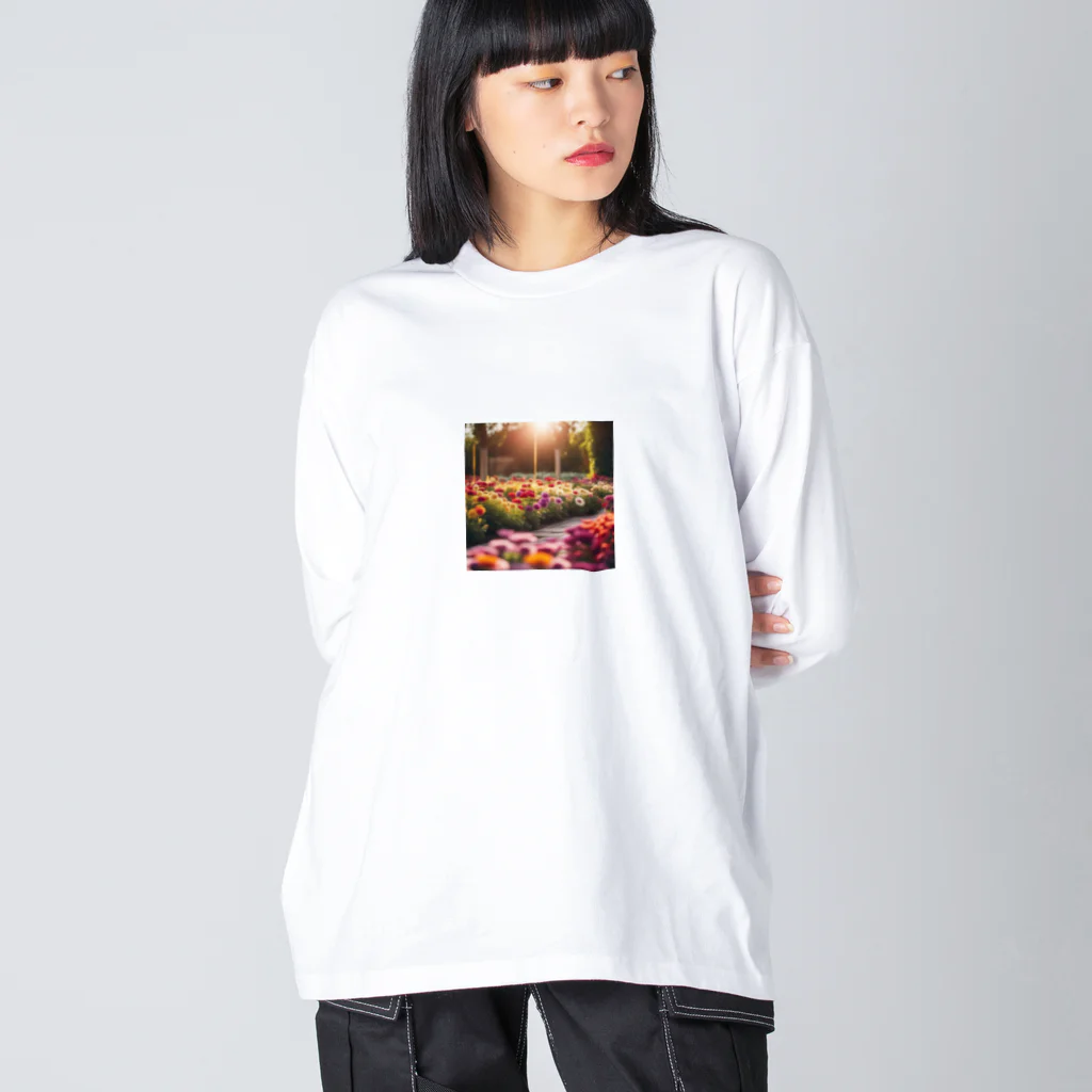 ワンダーワールド・ワンストップのフラワーガーデンのデザイン Big Long Sleeve T-Shirt