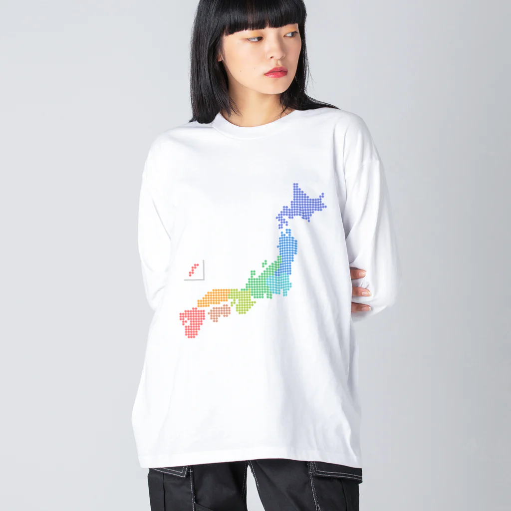 いぬのあしあとのJAPANドット絵カラー Big Long Sleeve T-Shirt