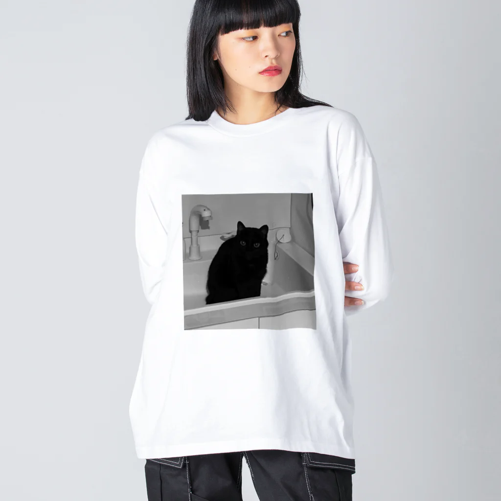 深夜の猫屋さんの深夜猫 Big Long Sleeve T-Shirt