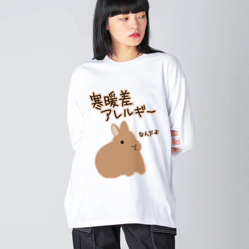 ミナミコアリクイ【のの】の寒暖差アレルギー【うさぎ】 ビッグシルエットロングスリーブTシャツ