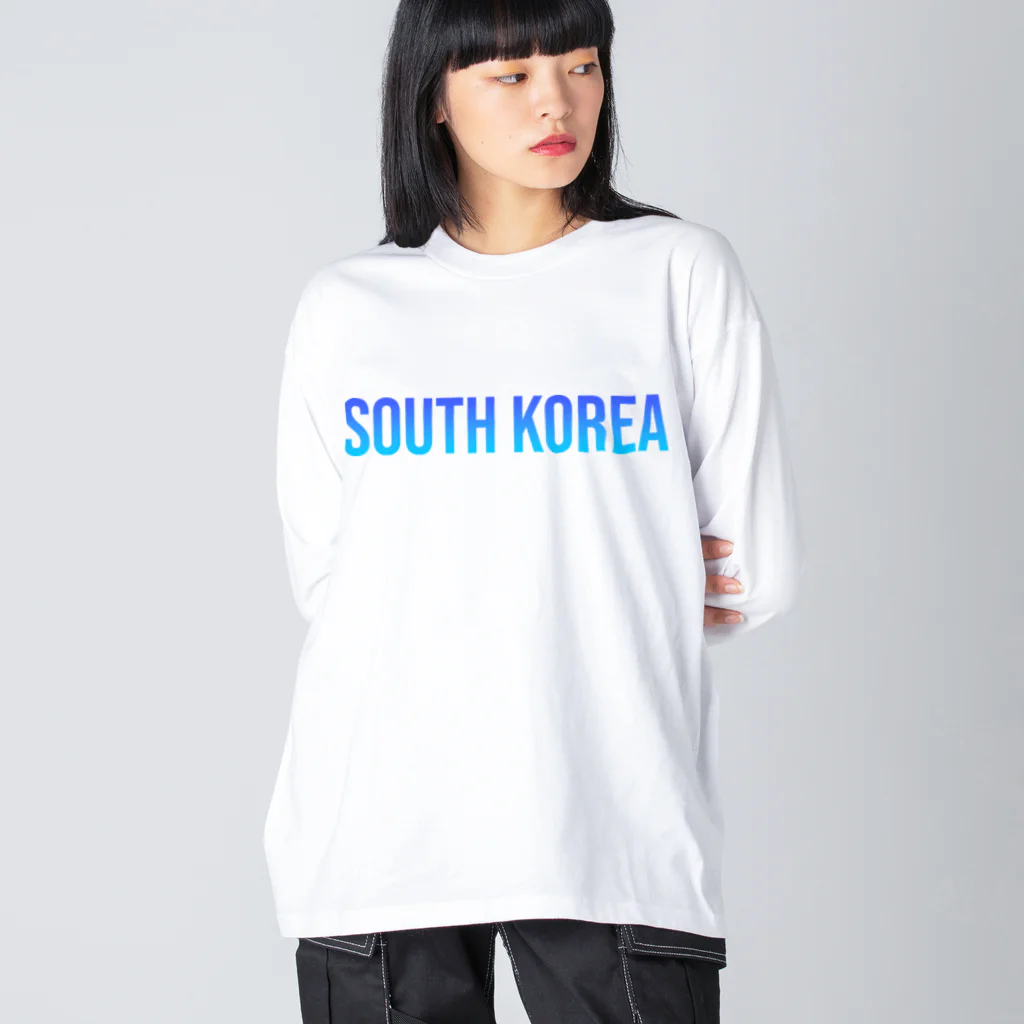 ON NOtEの大韓民国 ロゴブルー ビッグシルエットロングスリーブTシャツ
