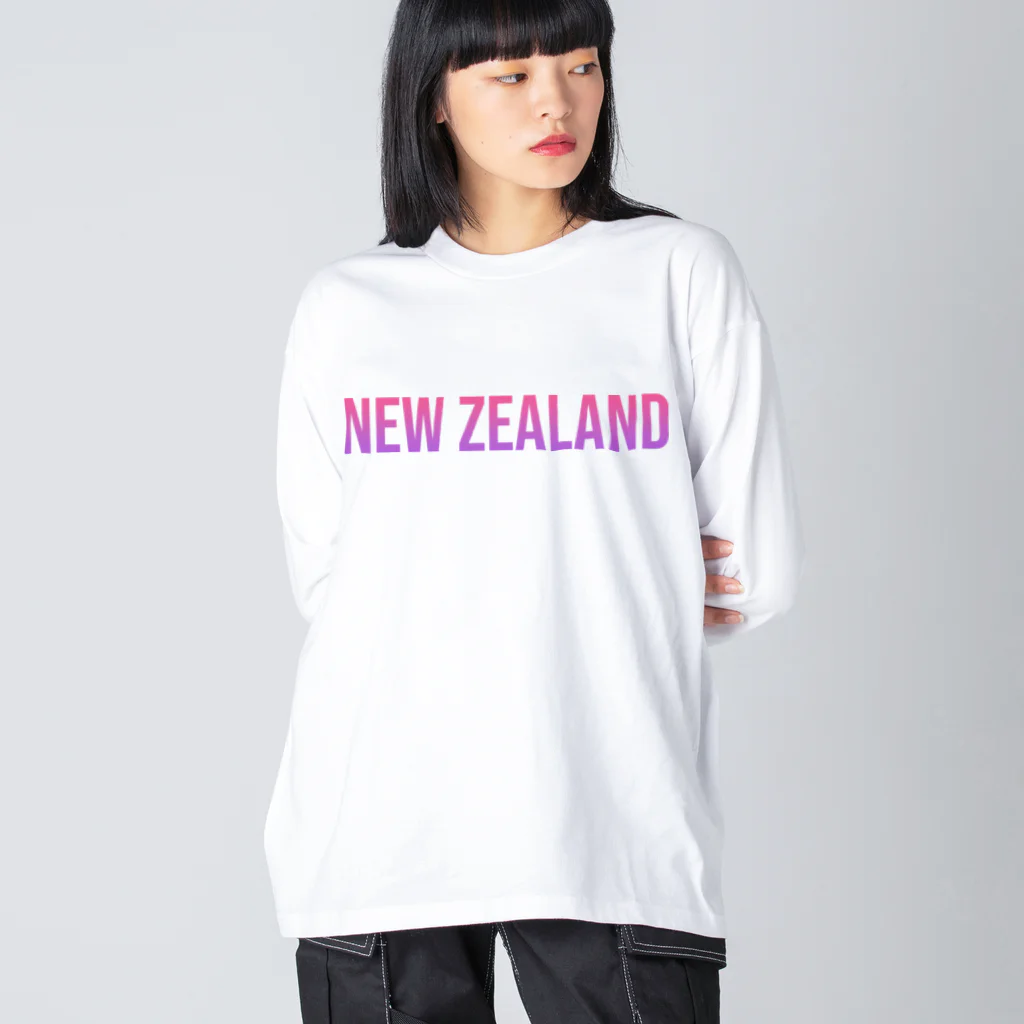 ON NOtEのニュージーランド ロゴピンク Big Long Sleeve T-Shirt