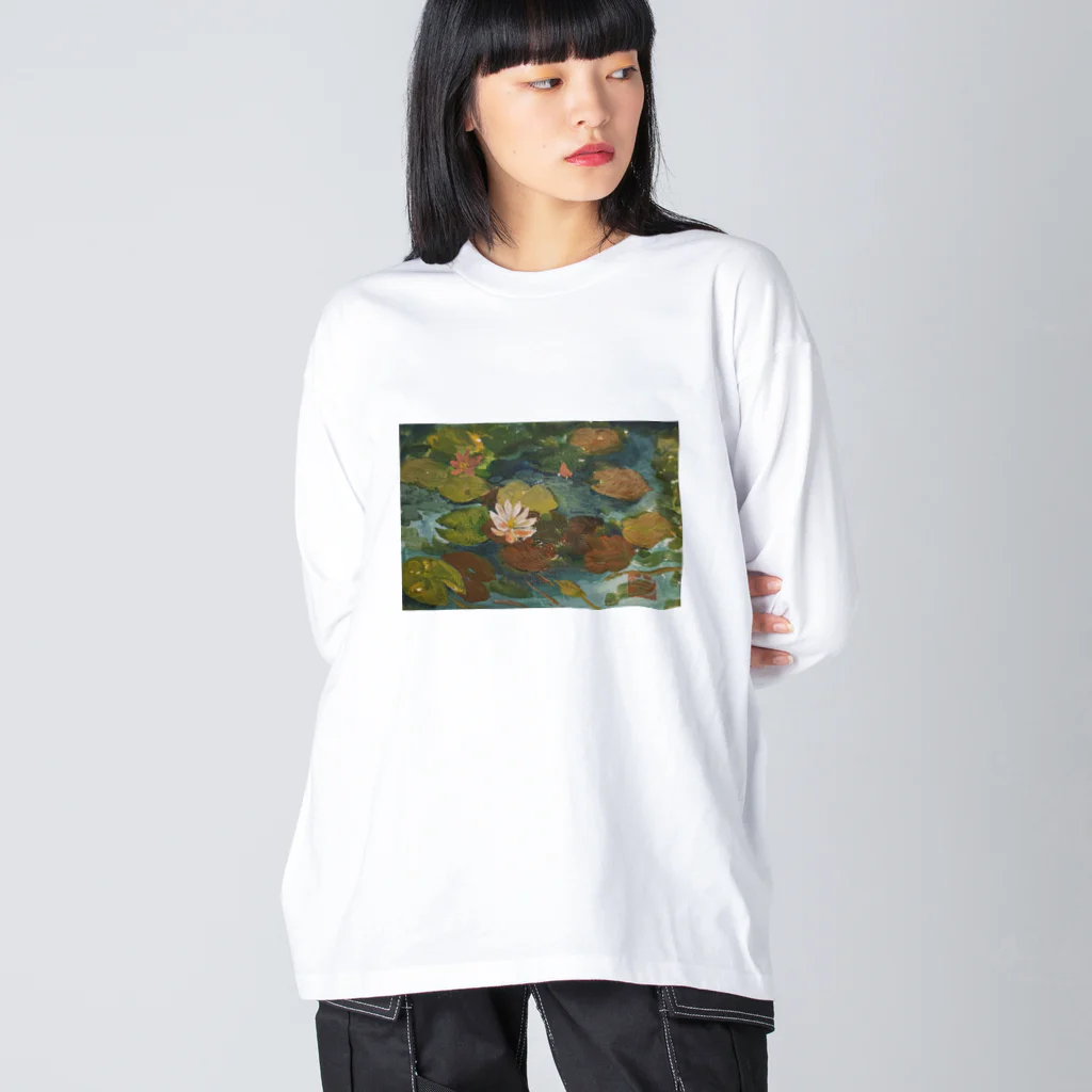 JjyunKaigaKoubouの2020年5月岡田美術館前 雨後の蓮の花 Big Long Sleeve T-Shirt