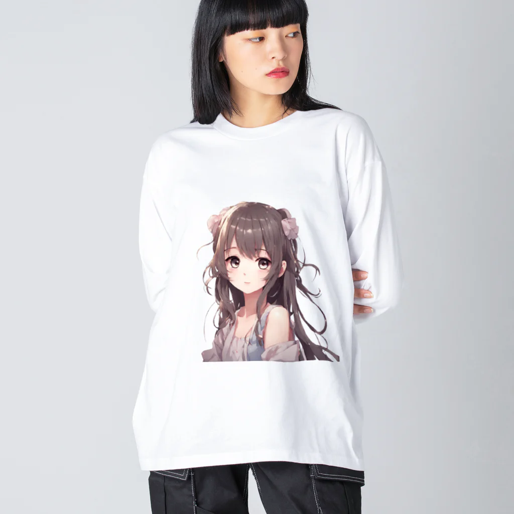 すまいるのかわいい女の子イラストグッズ ビッグシルエットロングスリーブTシャツ