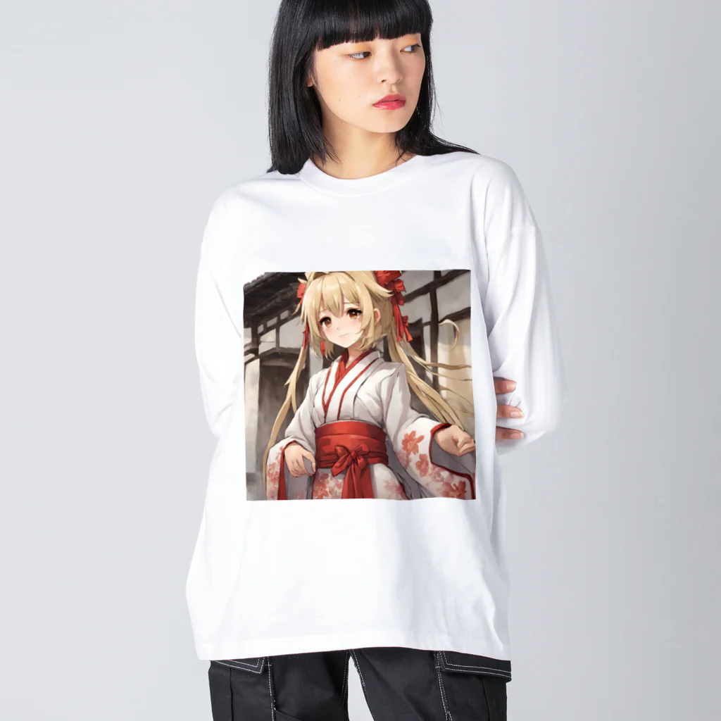 K-springの巫女様 ビッグシルエットロングスリーブTシャツ