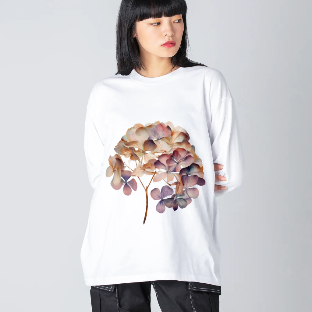 Atelier Petrichor Forestのアジサイ Hydrangea Big Long Sleeve T-Shirt