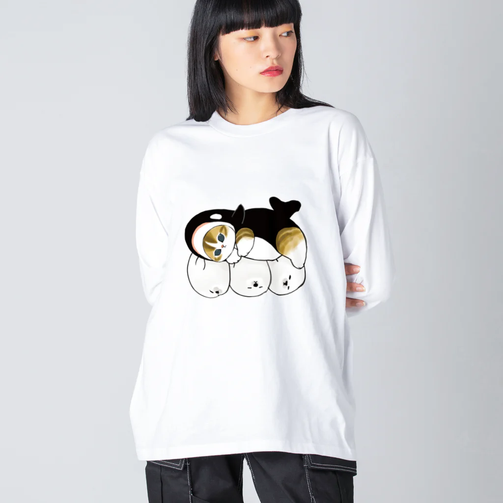 mofusandのシャチにゃん ビッグシルエットロングスリーブTシャツ