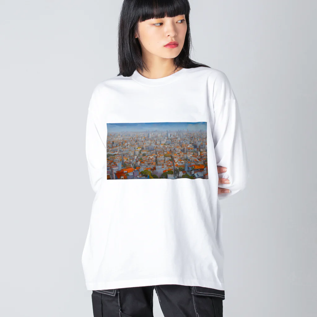 schaalの都市の風景 ビッグシルエットロングスリーブTシャツ