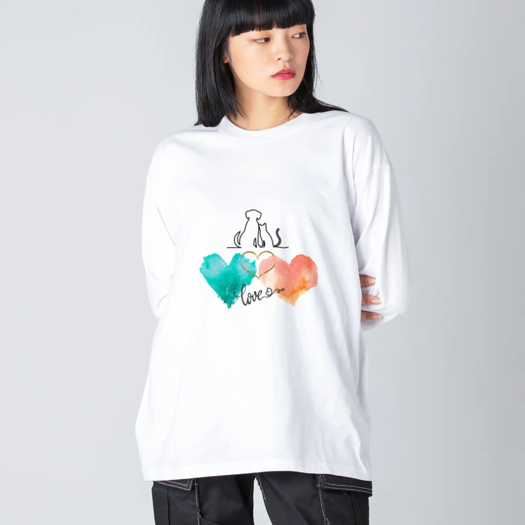 わんだーぱうだーの愛犬家による愛犬家のためのアイテム Big Long Sleeve T-Shirt