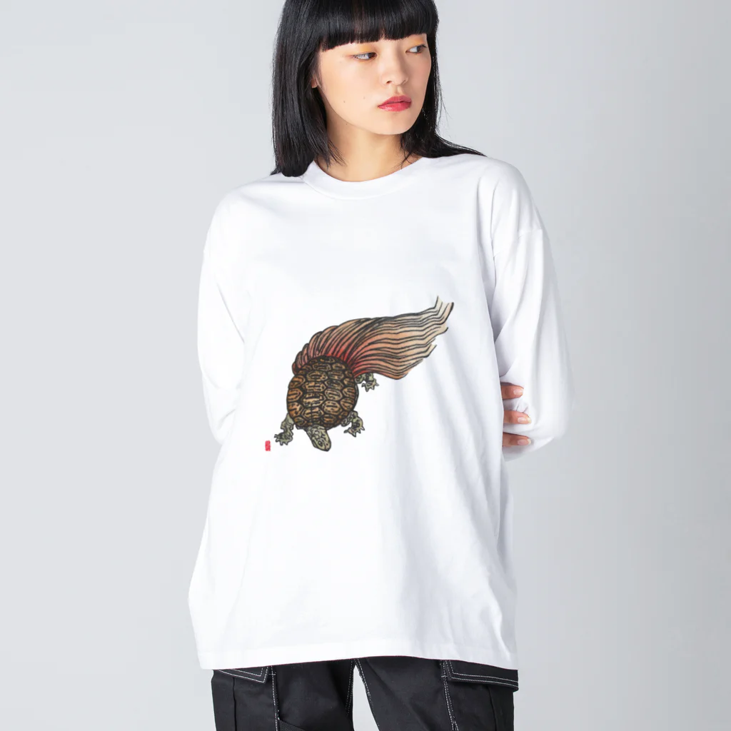 JapaneseArt Yui Shopの蓑亀 ビッグシルエットロングスリーブTシャツ