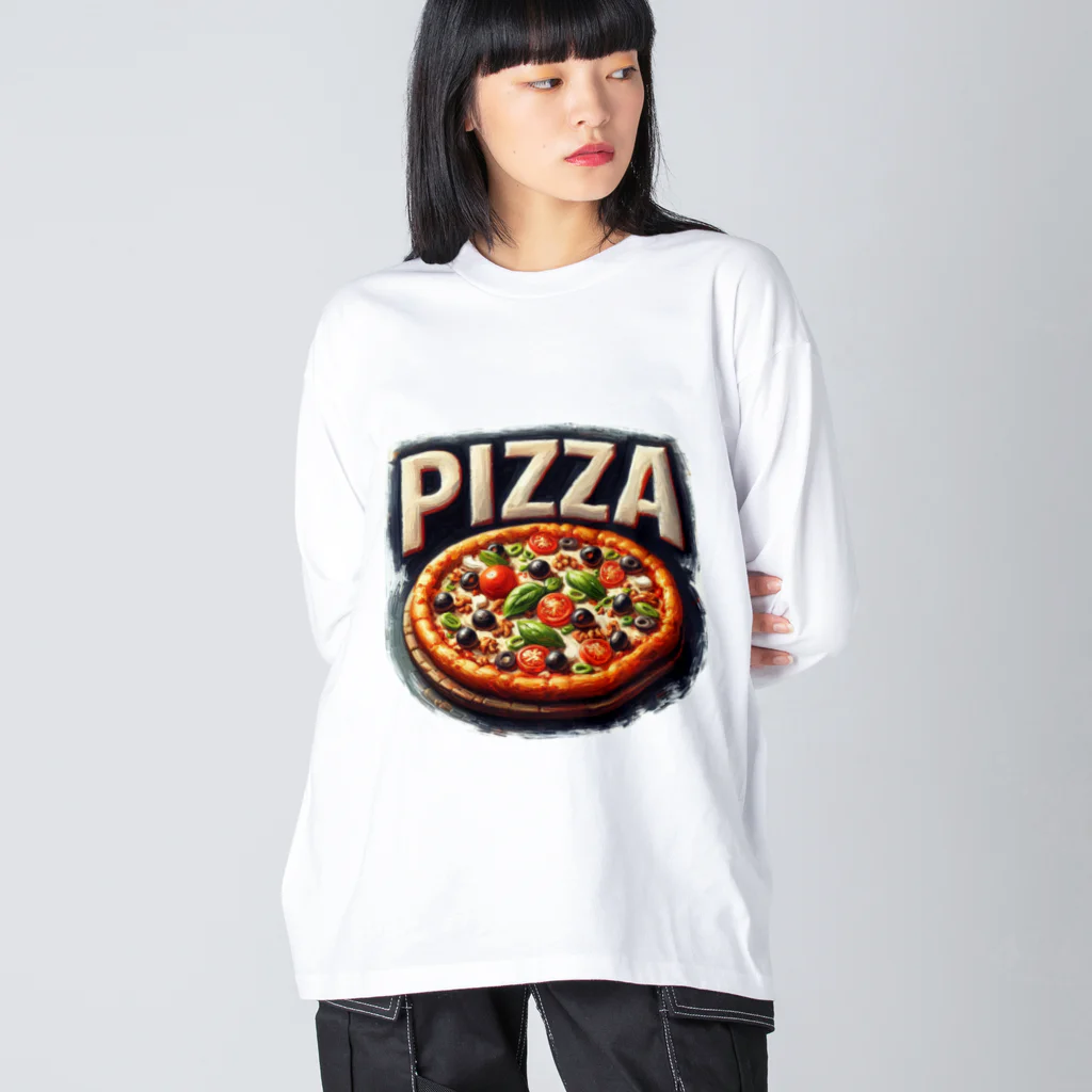 miraikunのピザ ビッグシルエットロングスリーブTシャツ