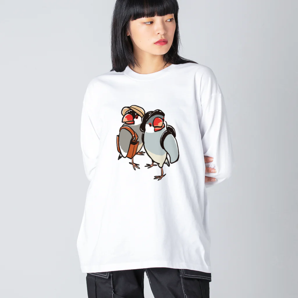 もしもしこちら文鳥の文鳥ちゃん知らない街を探検 Big Long Sleeve T-Shirt