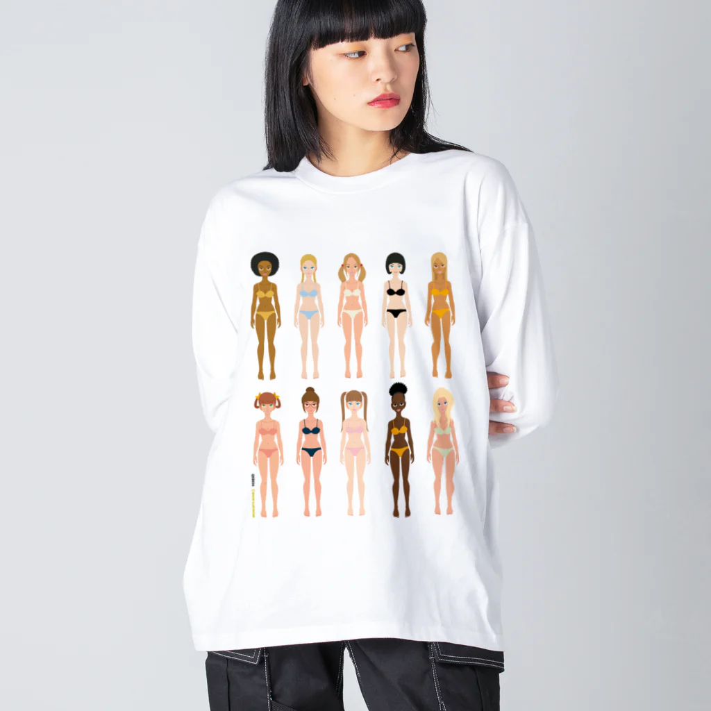 Quatre Illustrationのキャトル・ガール00 ビッグシルエットロングスリーブTシャツ