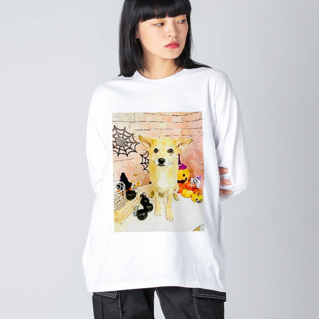 しばいぬ1大好き屋の可愛いしばわんHappyHalloweenグッズ Big Long Sleeve T-Shirt