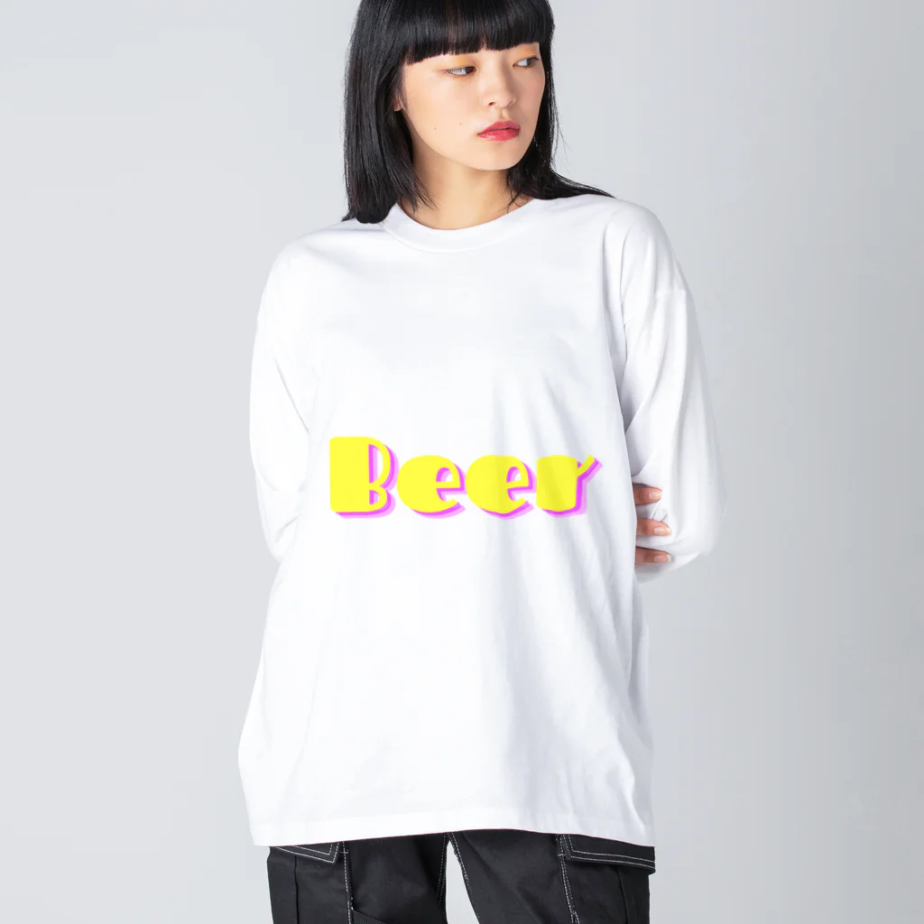 BEERのビール_POP(透過) ビッグシルエットロングスリーブTシャツ