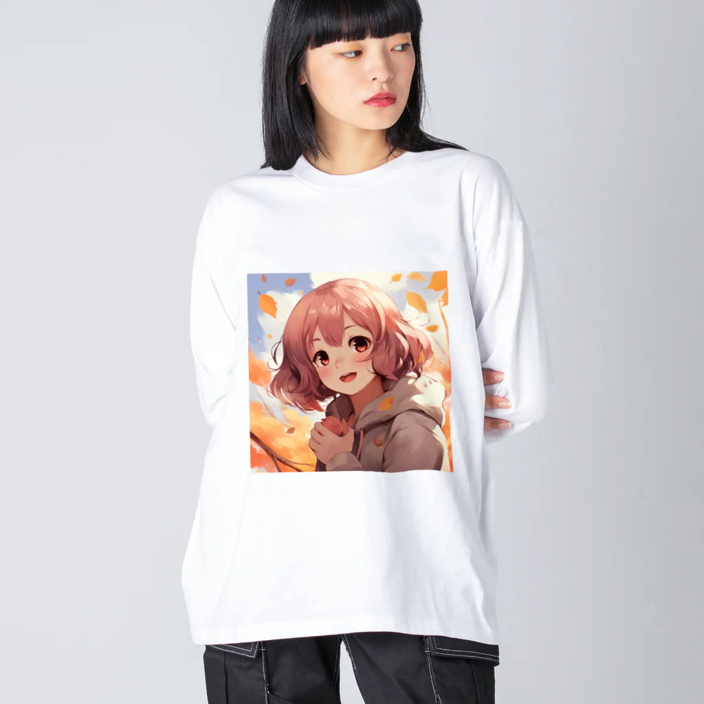 ぶーたんの紅葉の中で輝く彼女 Big Long Sleeve T-Shirt