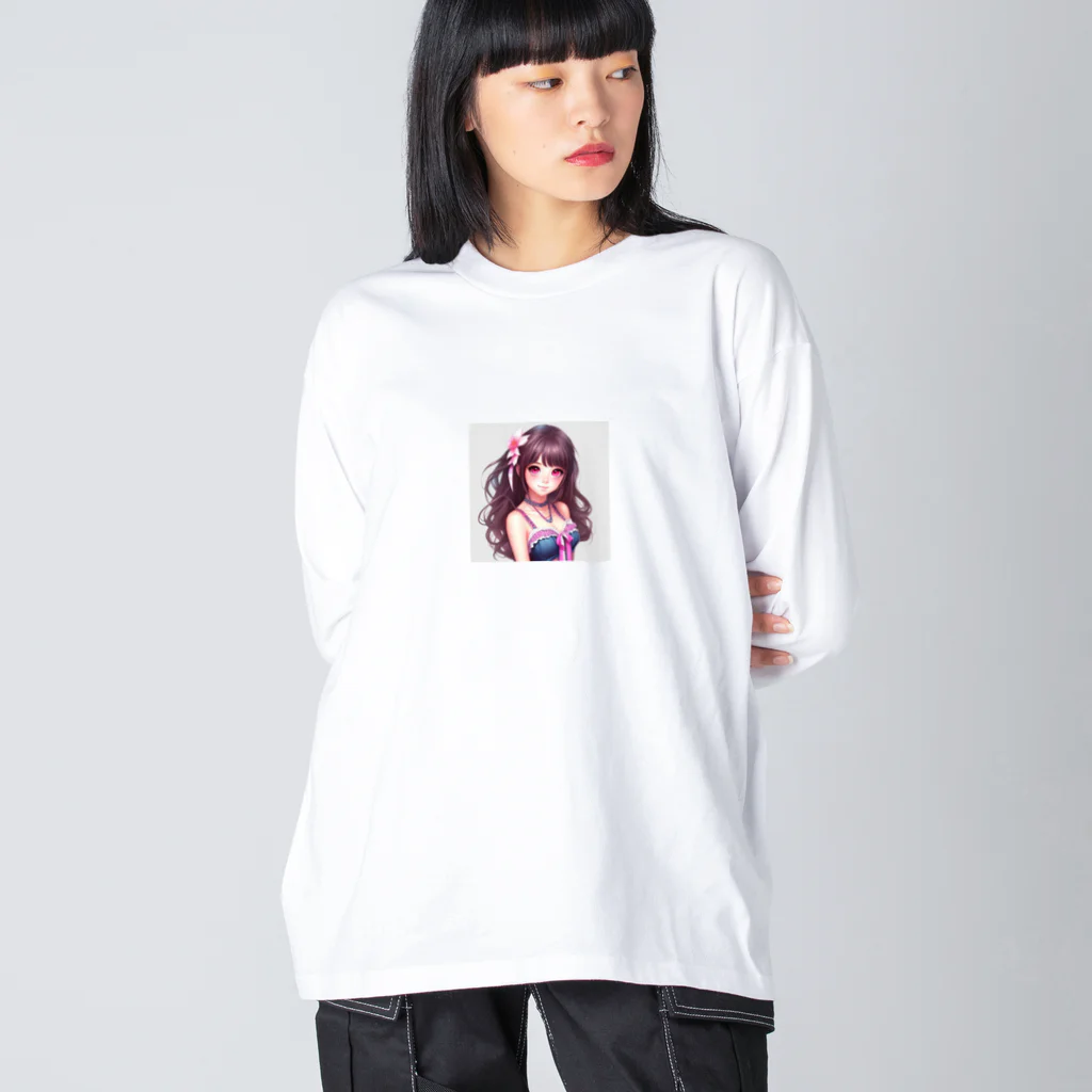 KSK SHOPのアイドル風の美少女イラスト Big Long Sleeve T-Shirt