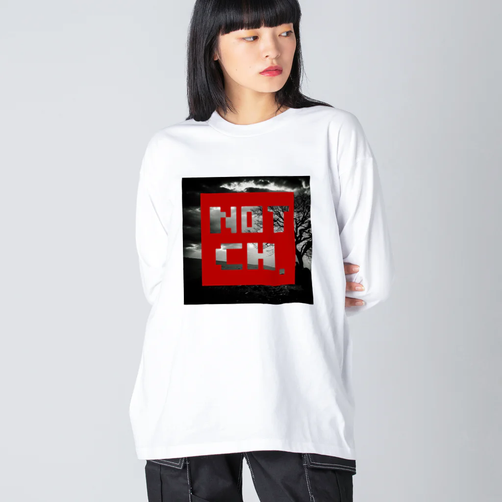 NOTCH.の『NOTCH.』ロゴ RED ビッグシルエットロングスリーブTシャツ