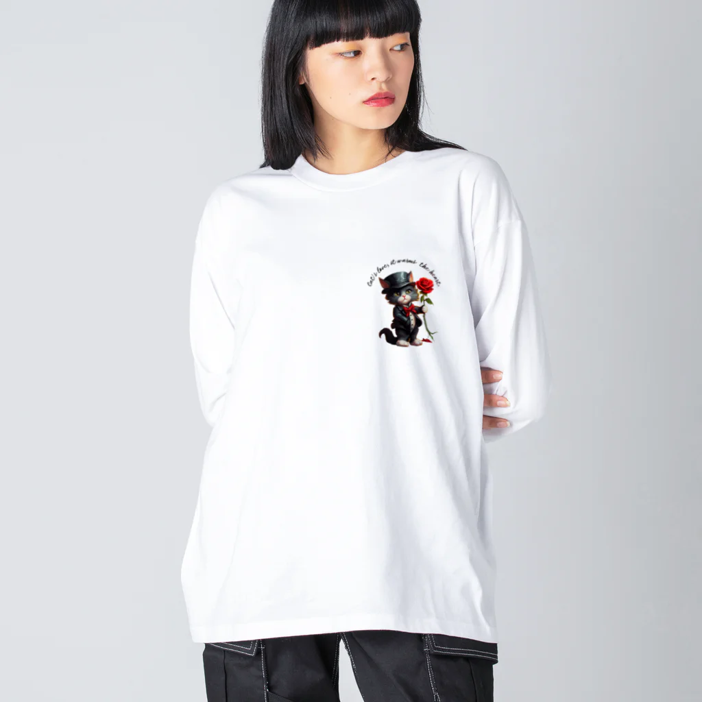 yasunekoの黒猫(ソックス) Big Long Sleeve T-Shirt