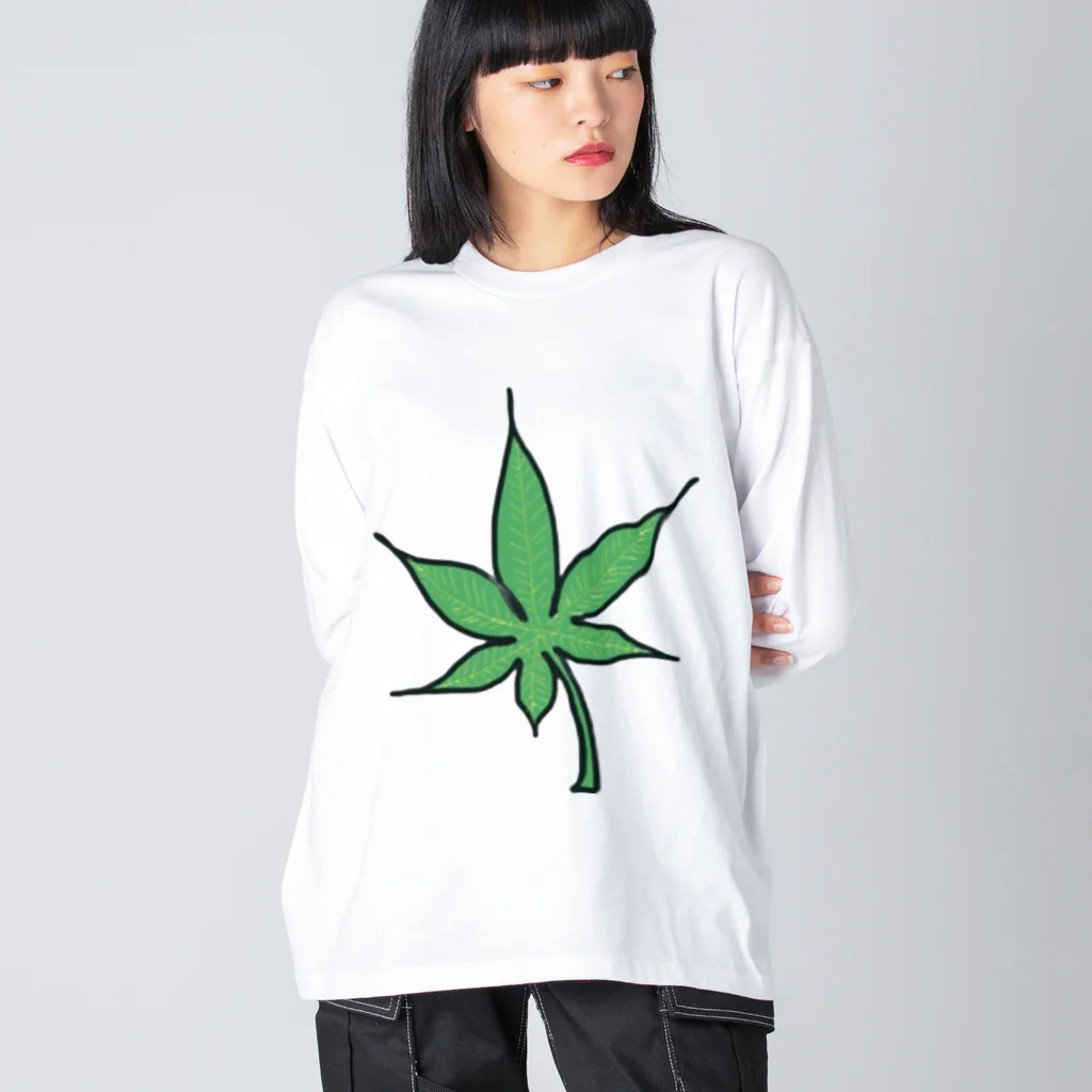 KOREKARAFINEの緑色の葉っぱ Big Long Sleeve T-Shirt