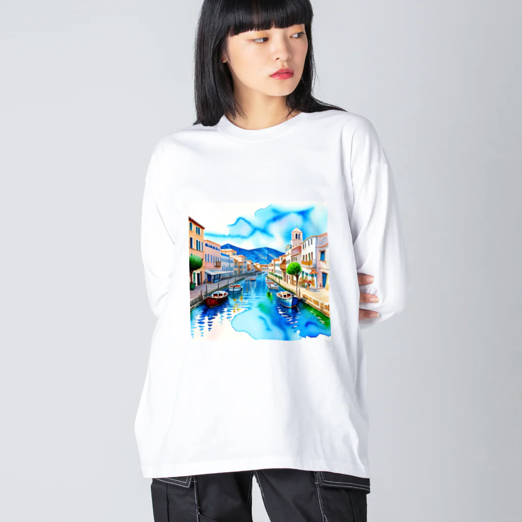 ようこそ　taitaitaro shop へのギリシャの街並み Big Long Sleeve T-Shirt