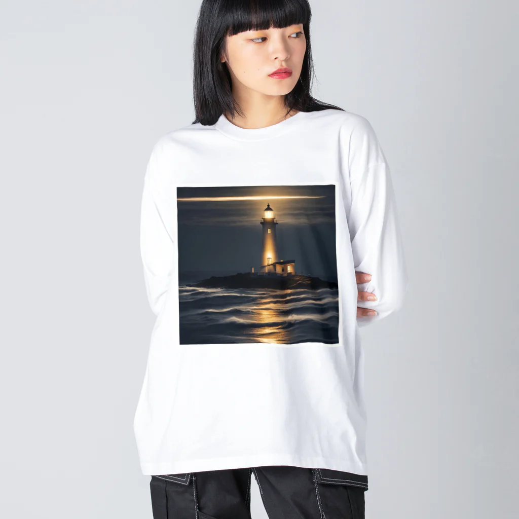 夜景ショップの幻想的な灯台のグッズ Big Long Sleeve T-Shirt