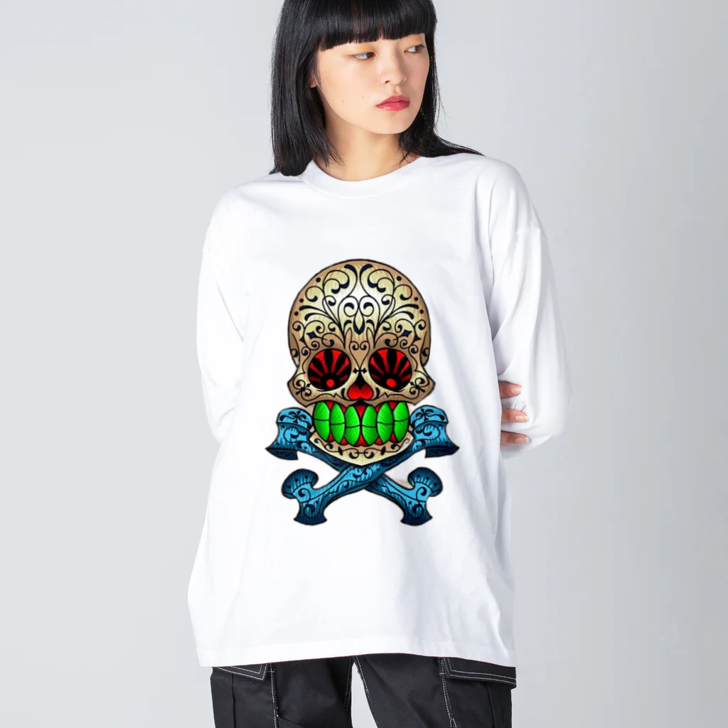 Hinakagoのメキシカンスカル Big Long Sleeve T-Shirt