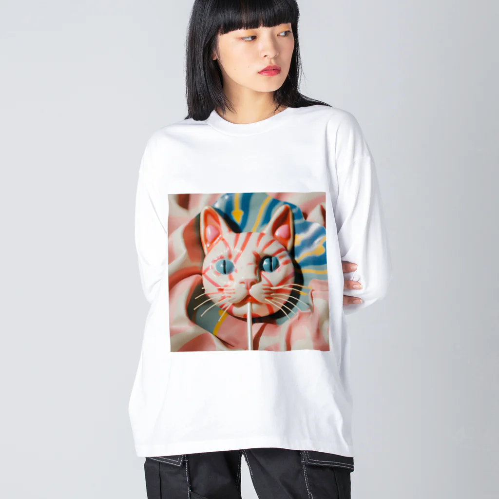 猫雑貨屋　ねこまろの猫のカラフルロリポップ Big Long Sleeve T-Shirt